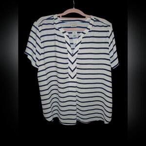 Van Heusen Classic Striped Blouse - Nwt- Size XL